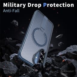 Samsung Galaxy A36/A56 - Kickstand Grid Texture Blue - 3