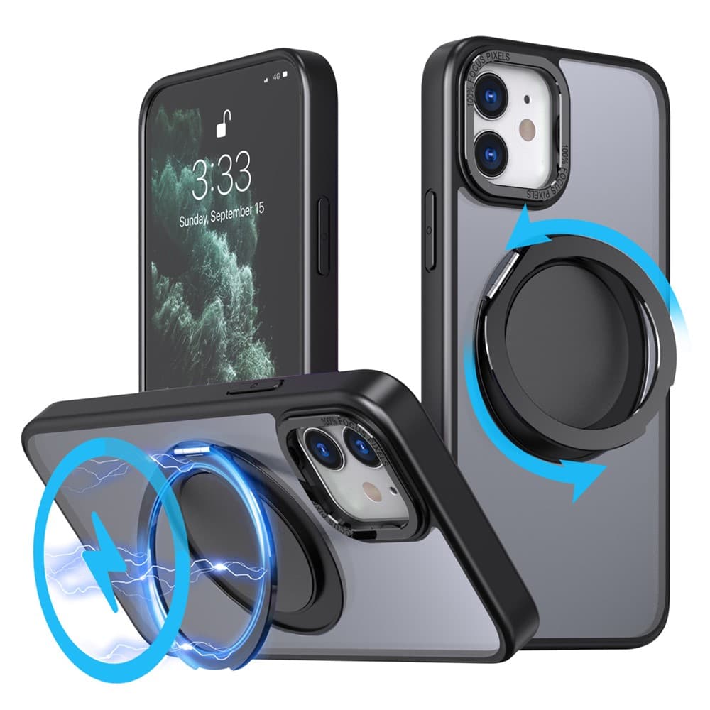 iPhone 11 - Case Ring Holder Kickstand Black