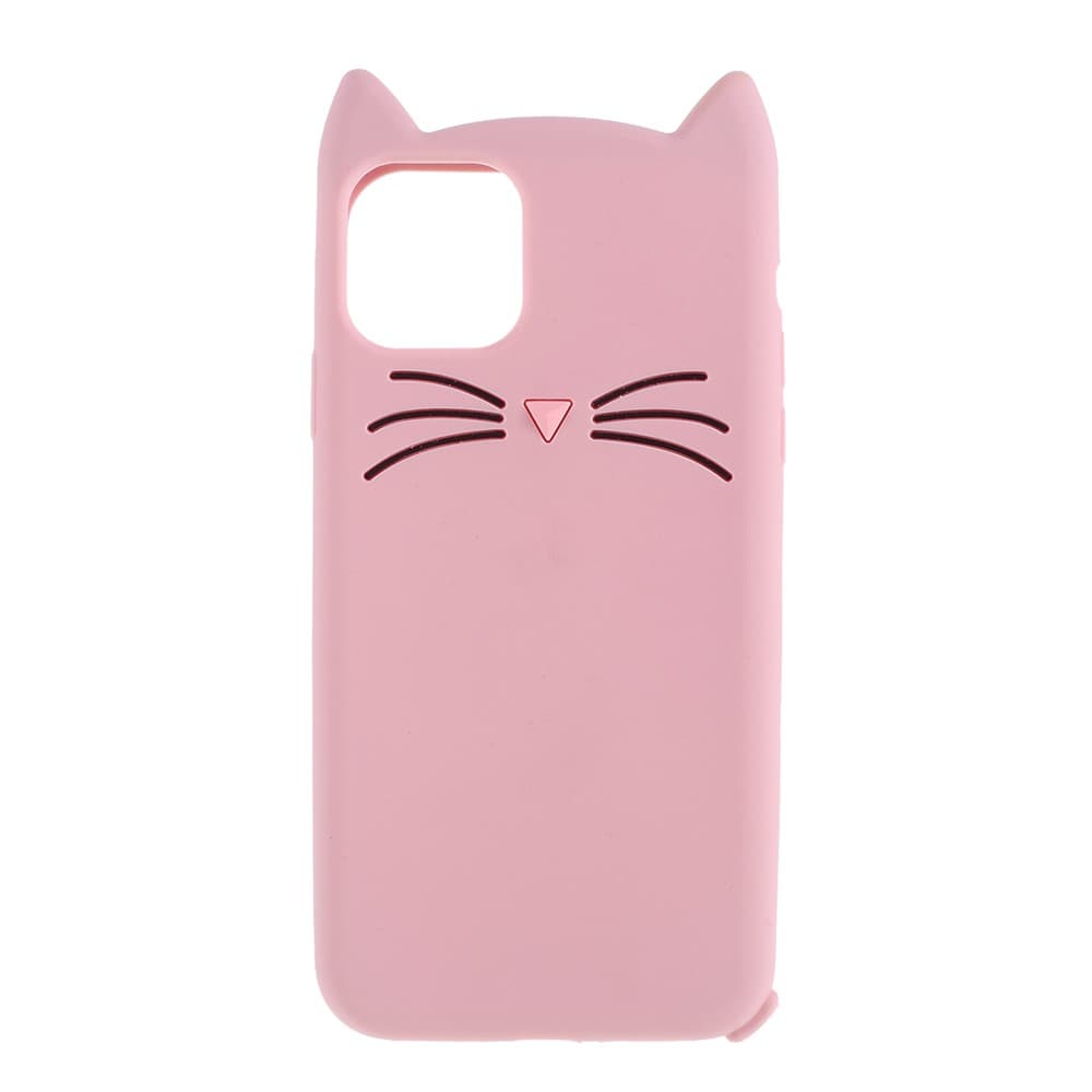 iPhone 11 - 3D Silicone Mustache Cat Pink